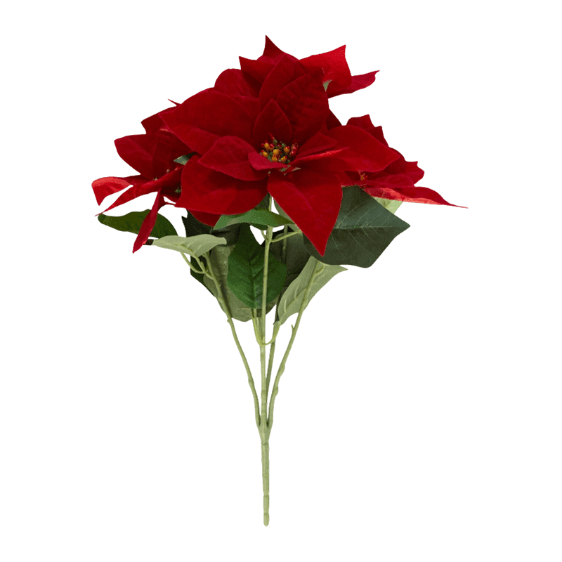 5 Heads Artificial Poinsettia Pick Bouquet