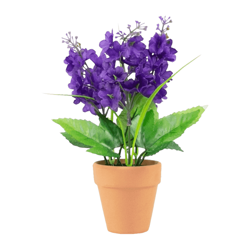 Artificial Hyacinth In Clay Pot With 4 Stem Artificial Hyacinth In Clay Pot With 4 Stem