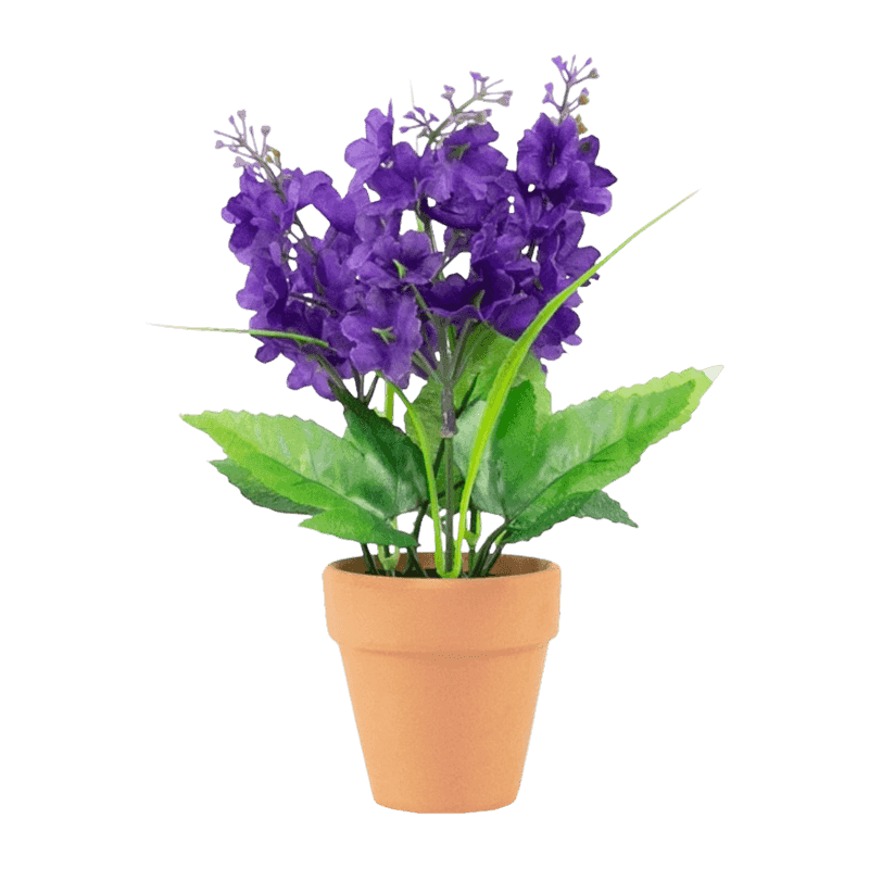 Artificial Hyacinth In Clay Pot With 4 Stem