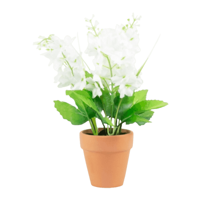 Artificial Hyacinth In Clay Pot With 4 Stem Artificial Hyacinth In Clay Pot With 4 Stem