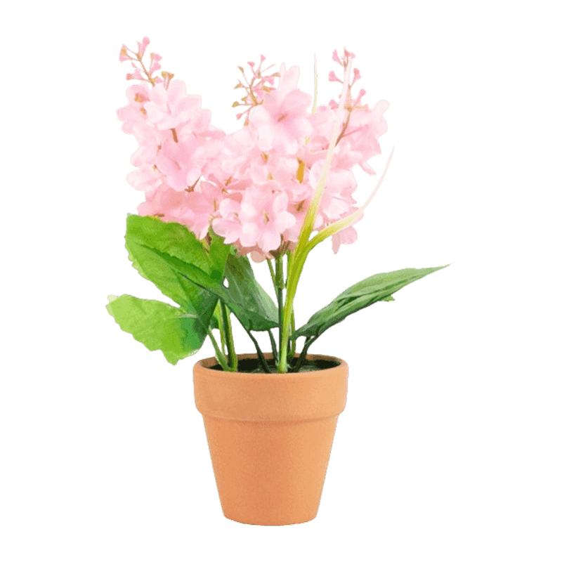 Artificial Hyacinth In Clay Pot With 4 Stem Artificial Hyacinth In Clay Pot With 4 Stem