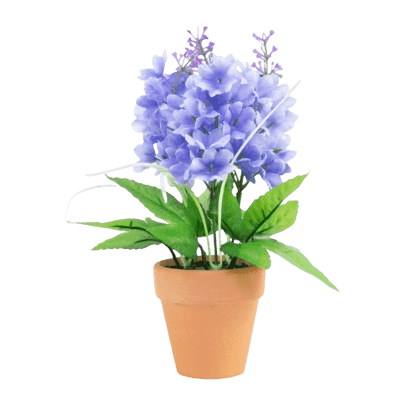 Artificial Hyacinth In Clay Pot With 4 Stem Artificial Hyacinth In Clay Pot With 4 Stem