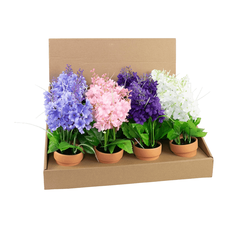 Artificial Hyacinth In Clay Pot With 4 Stem Artificial Hyacinth In Clay Pot With 4 Stem