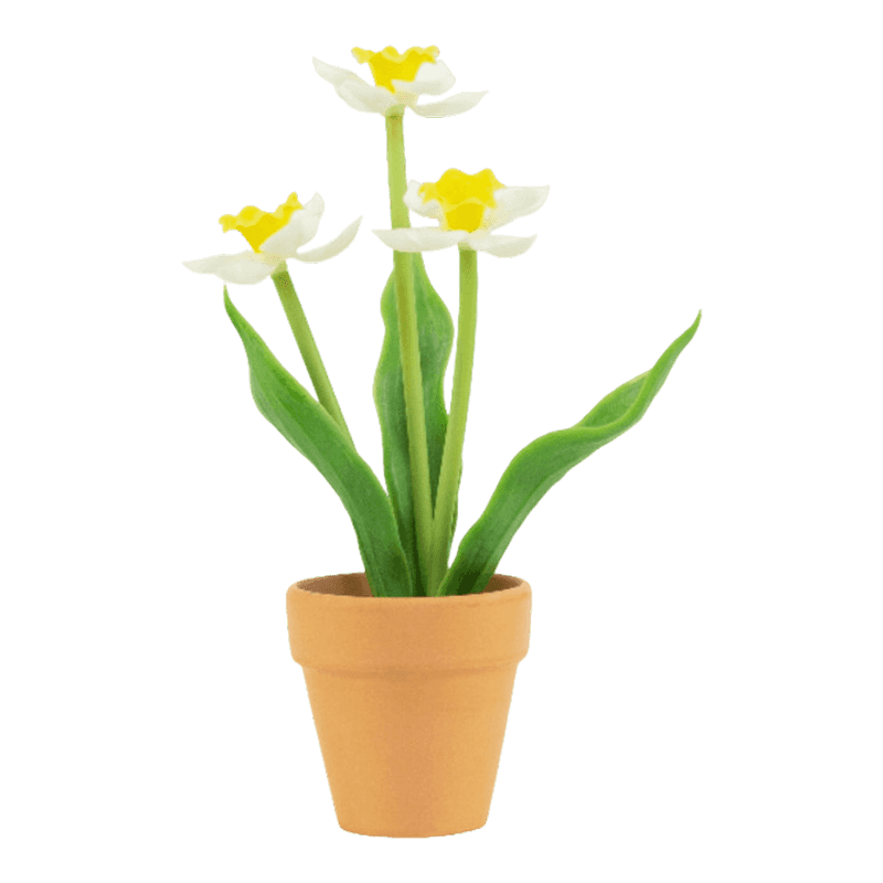 8.27"Artificial Narcissus Flowers In Clay Pot 8.27"Artificial Narcissus Flowers In Clay Pot