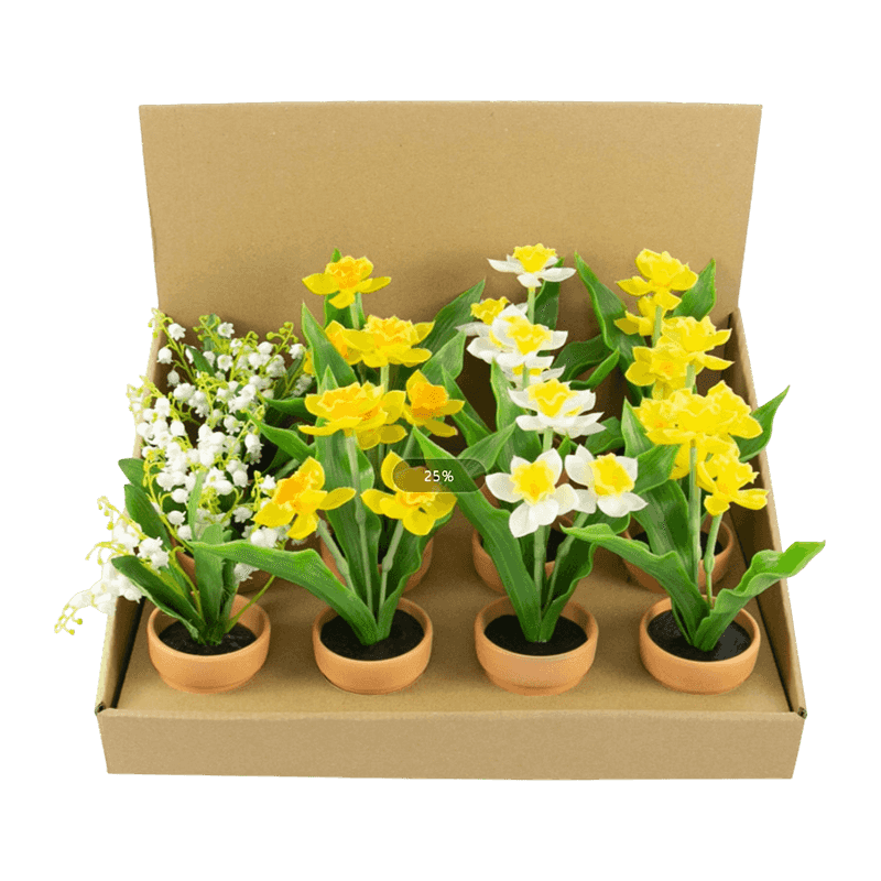 8.27"Artificial Narcissus Flowers In Clay Pot 8.27"Artificial Narcissus Flowers In Clay Pot