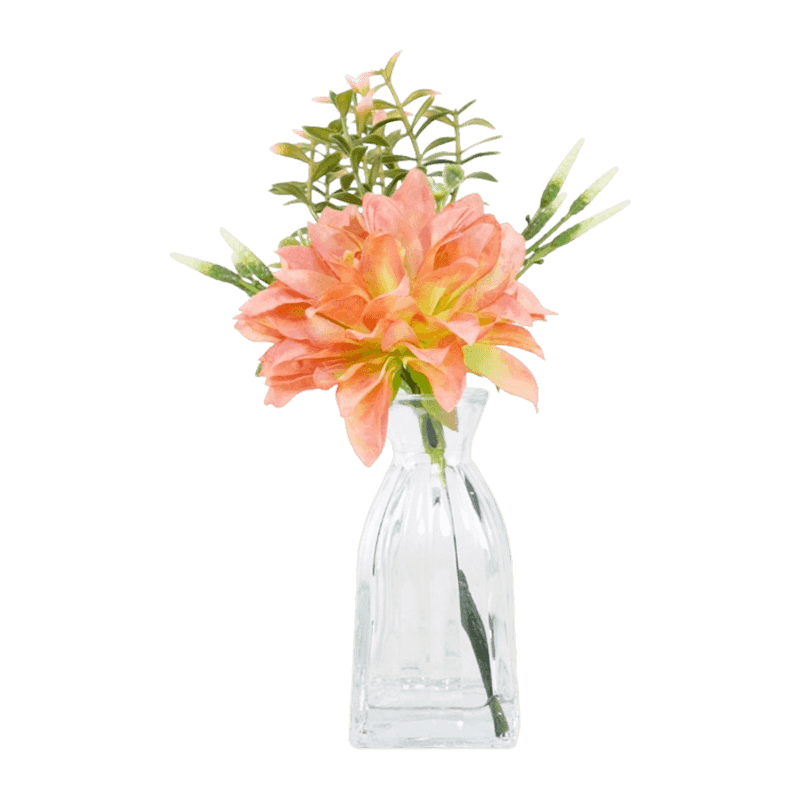 9.65"Artificial Daisy Flower In Glass Pot With Glue 9.65"Artificial Daisy Flower In Glass Pot With Glue