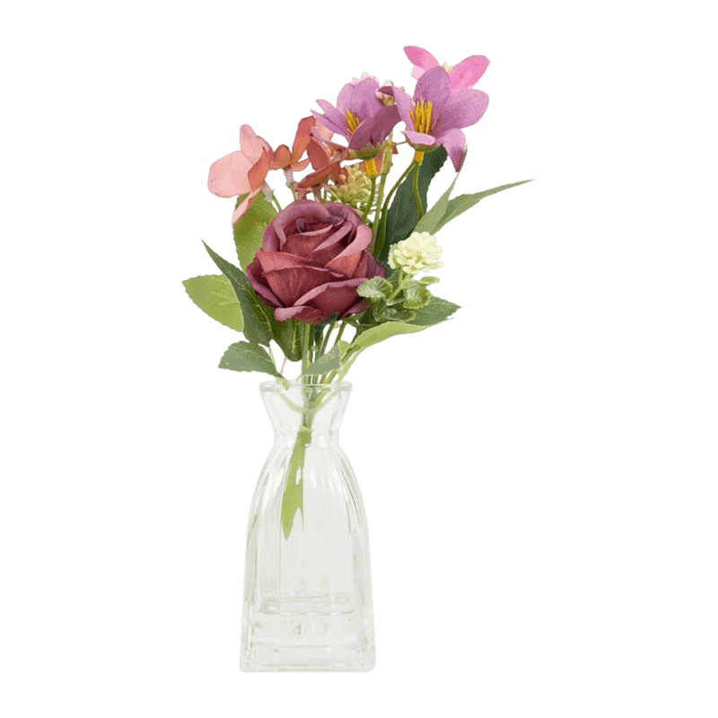 9.65"Artificial Daisy Flower In Glass Pot With Glue 9.65"Artificial Daisy Flower In Glass Pot With Glue
