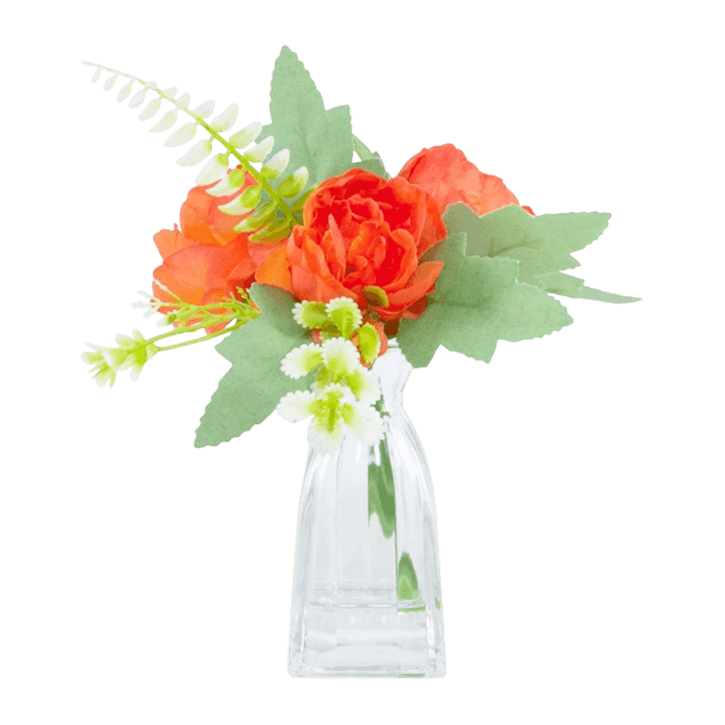 9.65"Artificial Daisy Flower In Glass Pot With Glue 9.65"Artificial Daisy Flower In Glass Pot With Glue