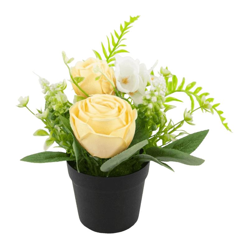 Artificial Flower With Plastic Pot