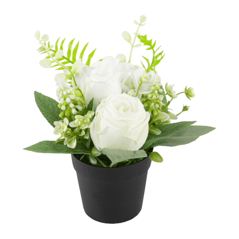 Artificial Flower With Plastic Pot