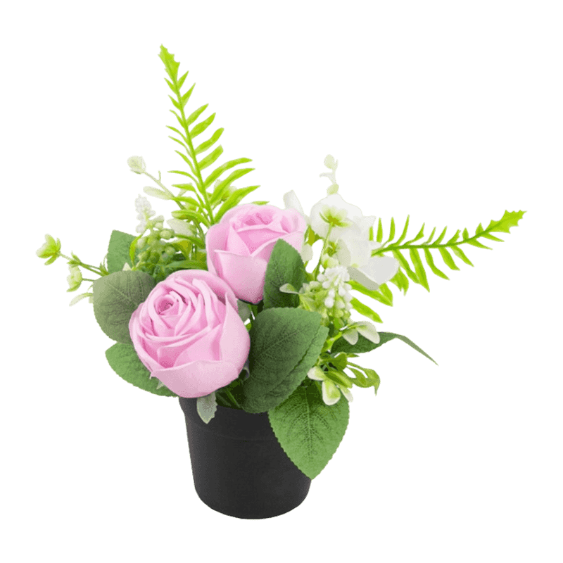 Artificial Flower With Plastic Pot