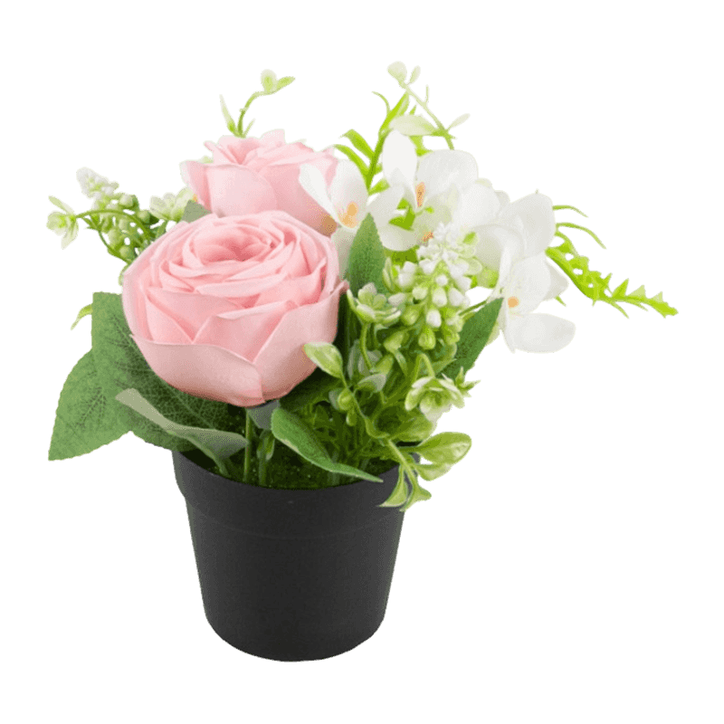 Artificial Flower With Plastic Pot
