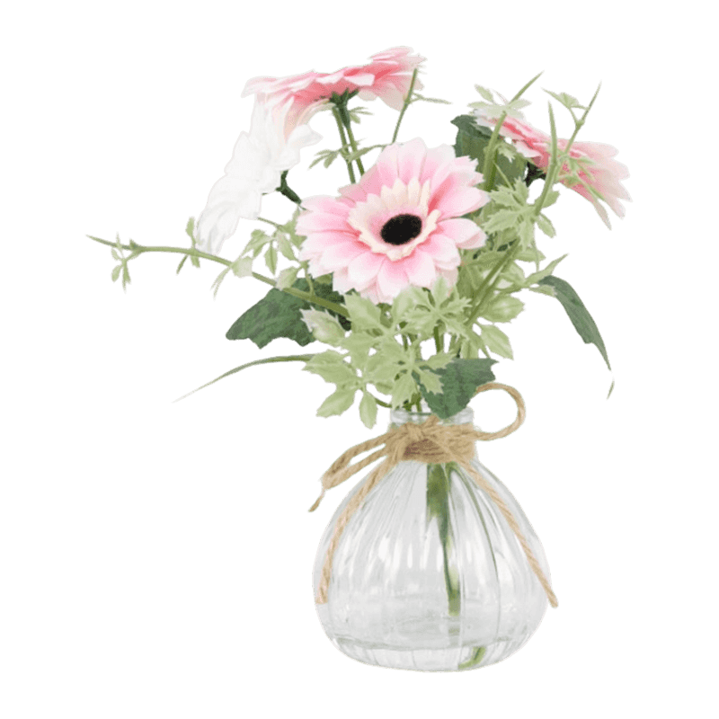 8.66"Artificial Daisy In Glass Pot With Fake Water