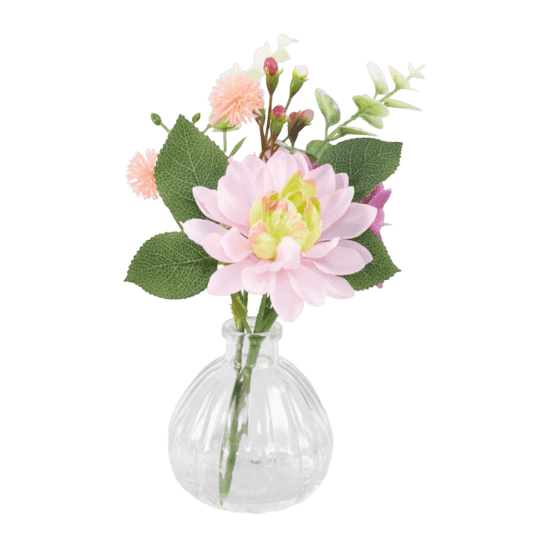 8.66"Artificial Daisy In Glass Pot With Fake Water 8.66"Artificial Daisy In Glass Pot With Fake Water