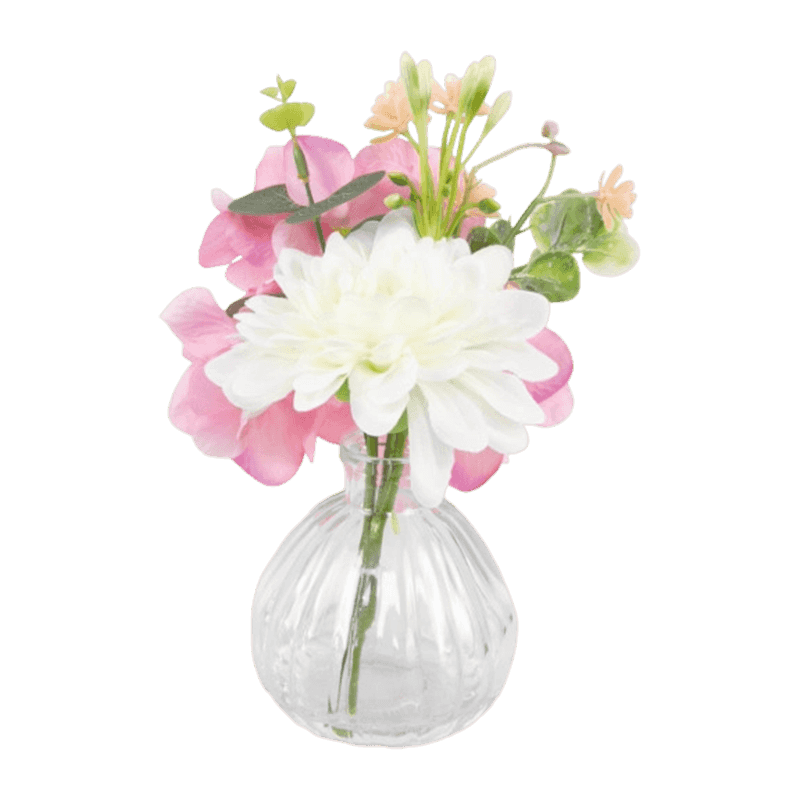 8.66"Artificial Daisy In Glass Pot With Fake Water 8.66"Artificial Daisy In Glass Pot With Fake Water