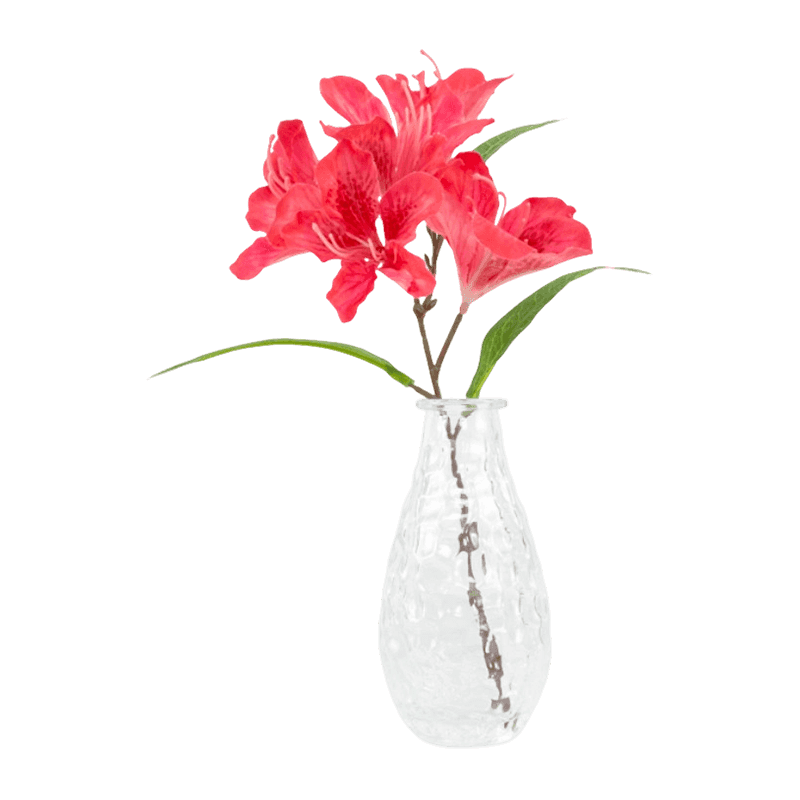 Artificial Azalea In Glass Pot