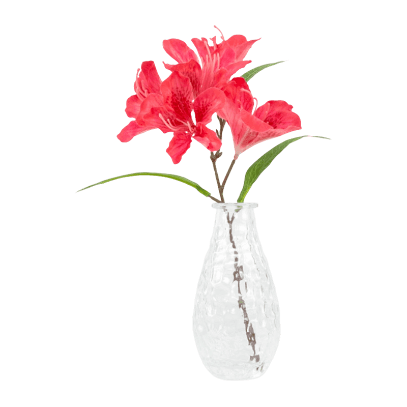 Artificial Azalea In Glass Pot