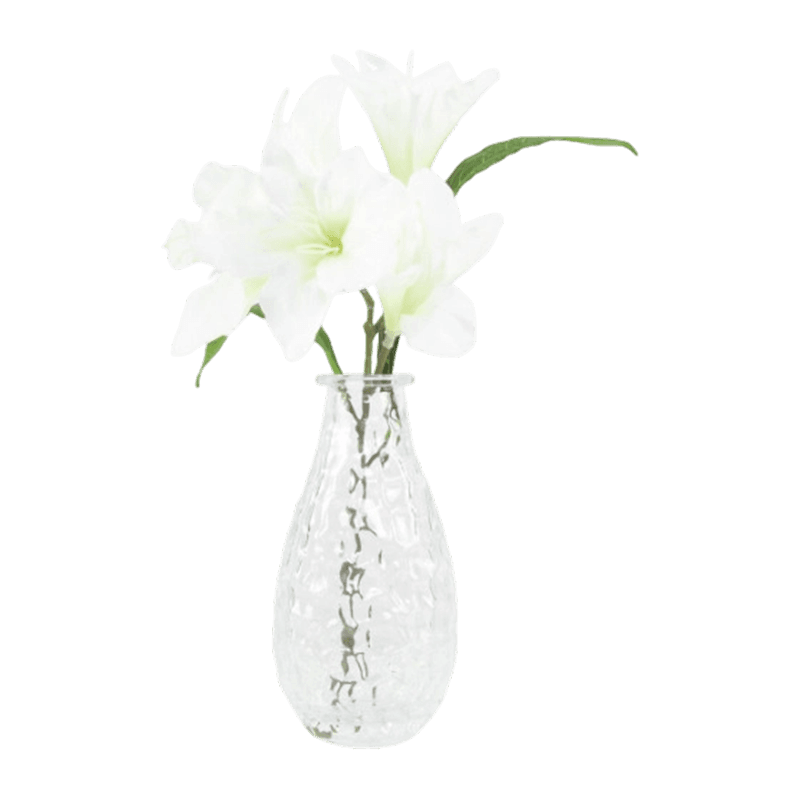 Artificial Azalea In Glass Pot