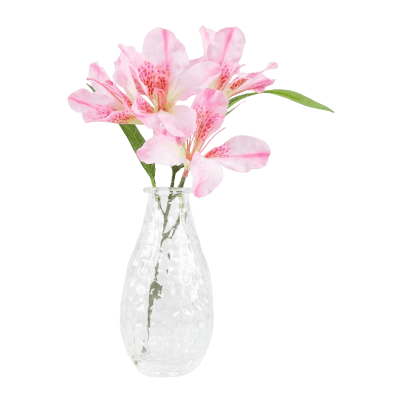 Artificial Azalea In Glass Pot