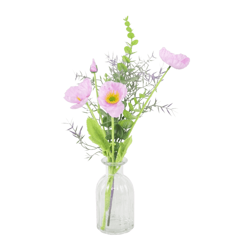 Pansy Flower With Glass Pot Pansy Flower With Glass Pot