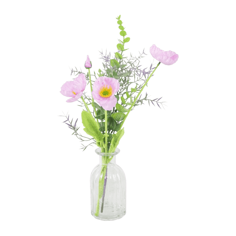Pansy Flower With Glass Pot