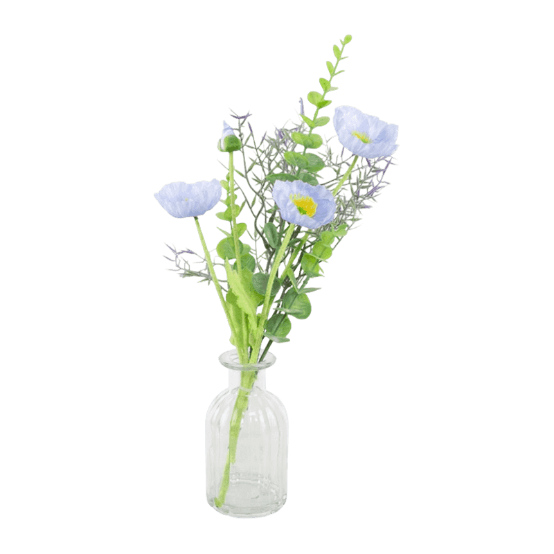 Pansy Flower With Glass Pot Pansy Flower With Glass Pot