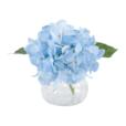 Artificial Hydrangea In Glass Pot With Fake Water Artificial Hydrangea In Glass Pot With Fake Water