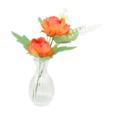 21cm Artificial Rose With 2 Flower In Glass 21cm Artificial Rose With 2 Flower In Glass