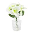 8.3" Artificial Poppy Flowers In Glass Pot 8.3" Artificial Poppy Flowers In Glass Pot