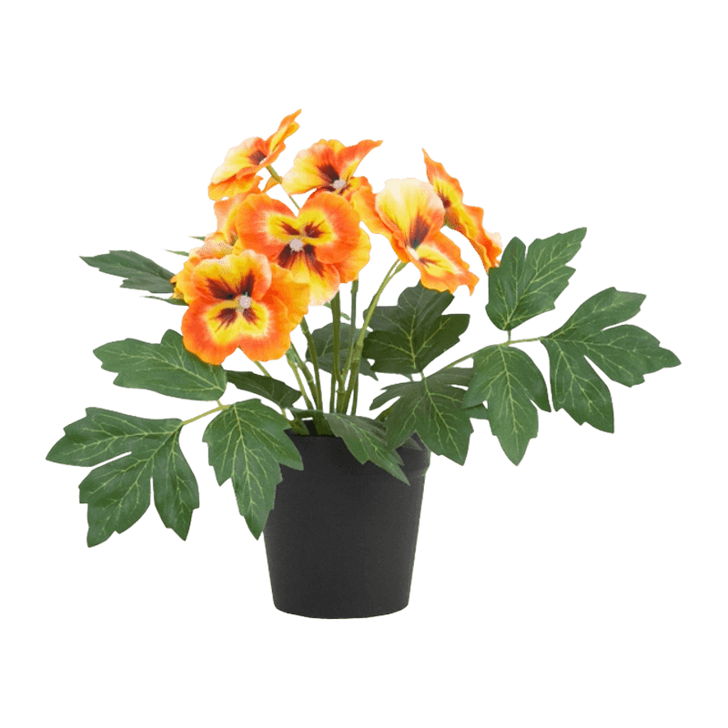9.84"Artificial Poppy Flower In PP Pot