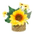 6"Artificial Potted Sunflower With Rattan 6"Artificial Potted Sunflower With Rattan