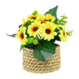 6"Artificial Potted Sunflower With Rattan 6"Artificial Potted Sunflower With Rattan
