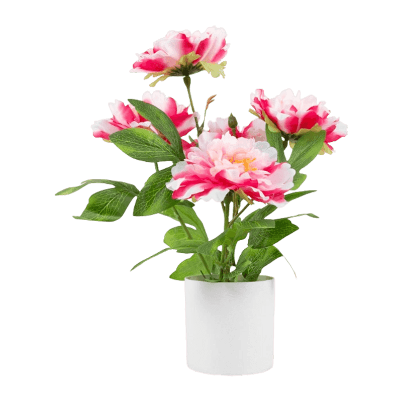 Artificial Peony Flower In PP Pot