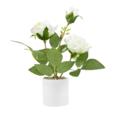 11.8"Artificial Rose Flower With 3 Flowers In PP Pot 11.8"Artificial Rose Flower With 3 Flowers In PP Pot