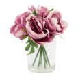8.6"Artificial Peony In Glass Pot 8.6"Artificial Peony In Glass Pot