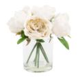 8.6"Artificial Peony In Glass Pot 8.6"Artificial Peony In Glass Pot