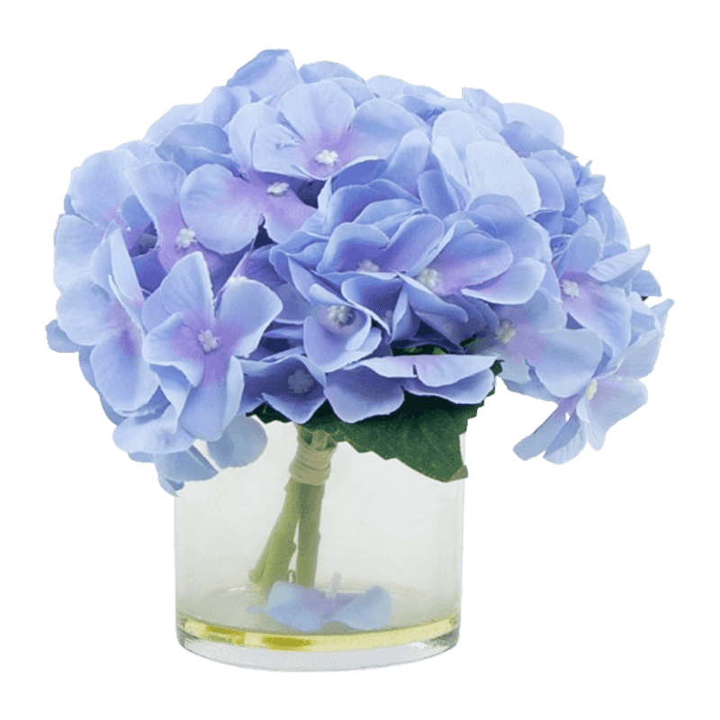 9.45"Artificial Hydrangea In Glass with Glue