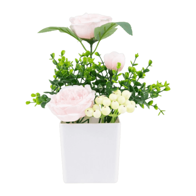 9"Artificial Rose In PP Pot