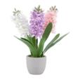 16" Artificial Hyacinth In Cement Pot With 3 16" Artificial Hyacinth In Cement Pot With 3