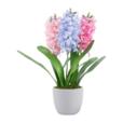 16" Artificial Hyacinth In Cement Pot With 3 16" Artificial Hyacinth In Cement Pot With 3