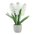 16" Artificial Hyacinth In Cement Pot With 3 16" Artificial Hyacinth In Cement Pot With 3