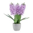 16" Artificial Hyacinth In Cement Pot With 3 16" Artificial Hyacinth In Cement Pot With 3