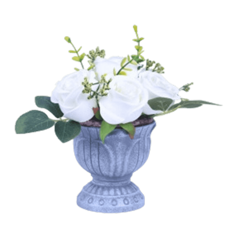 Artificial Rose In PP Pot X 7 Flowers