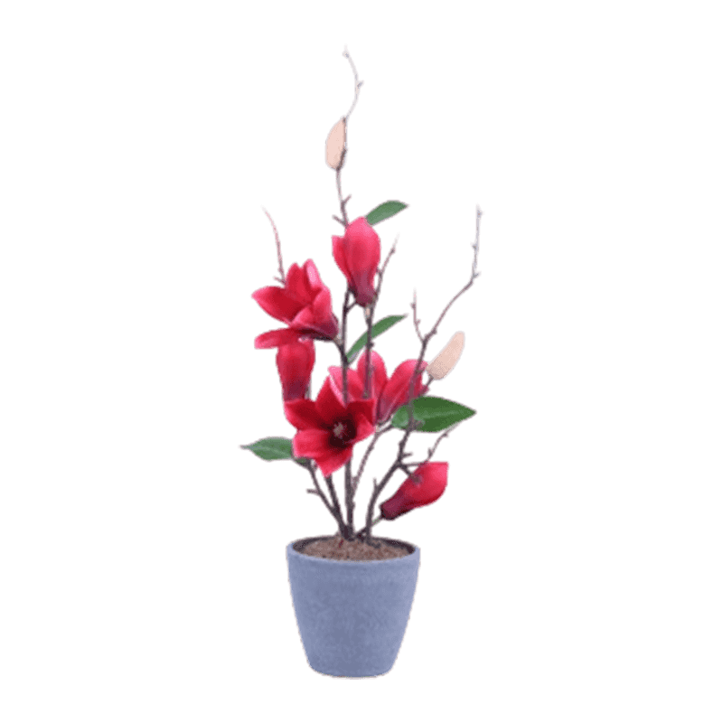 Artificial Flowers In Melamine Pot X 6 Flowers