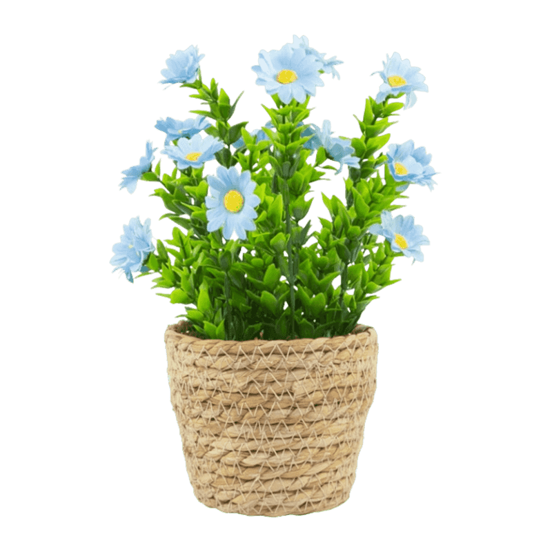 Artificial Daisy Flower In Rattan Pot