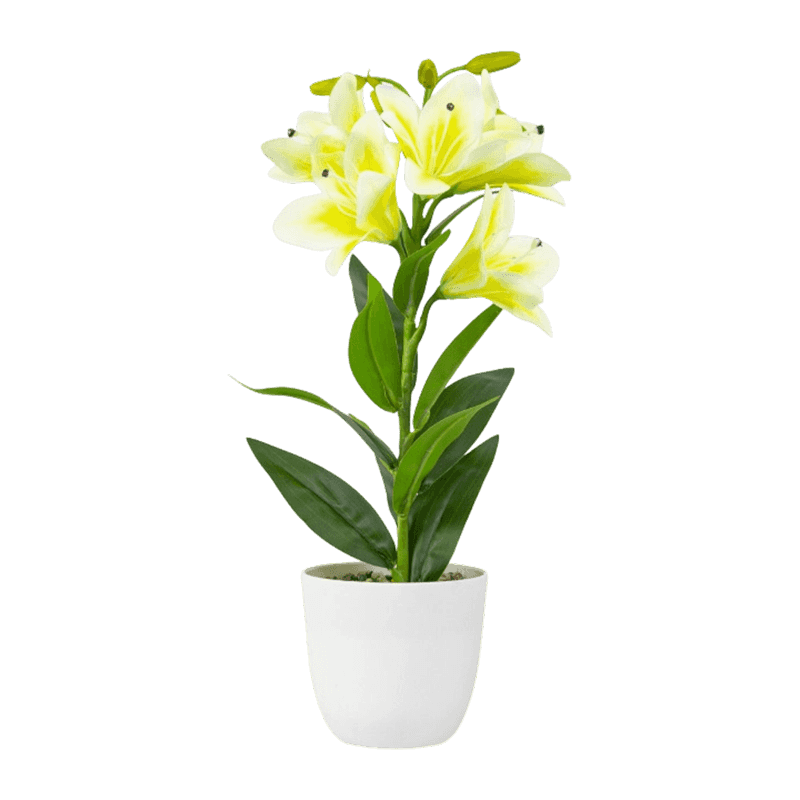 Artificial Lily Flower With Plastic Pot Artificial Lily Flower With Plastic Pot