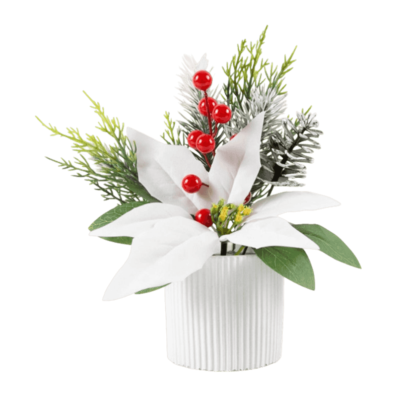 White Christmas Assortment In Cement