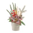 Artificial Christmas Assortment In Cement Pot