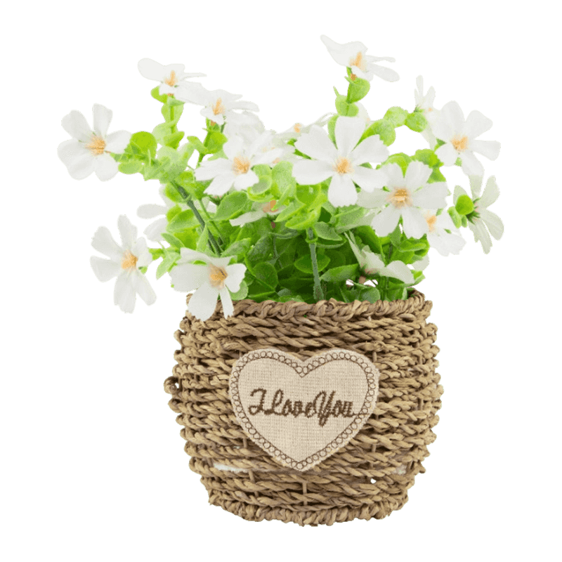 Artificial Flowers In Rattan