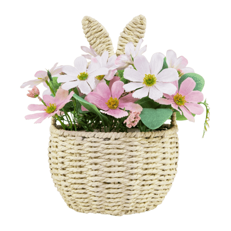 Artificial Daisy Flower In Rabbit Paper Basket